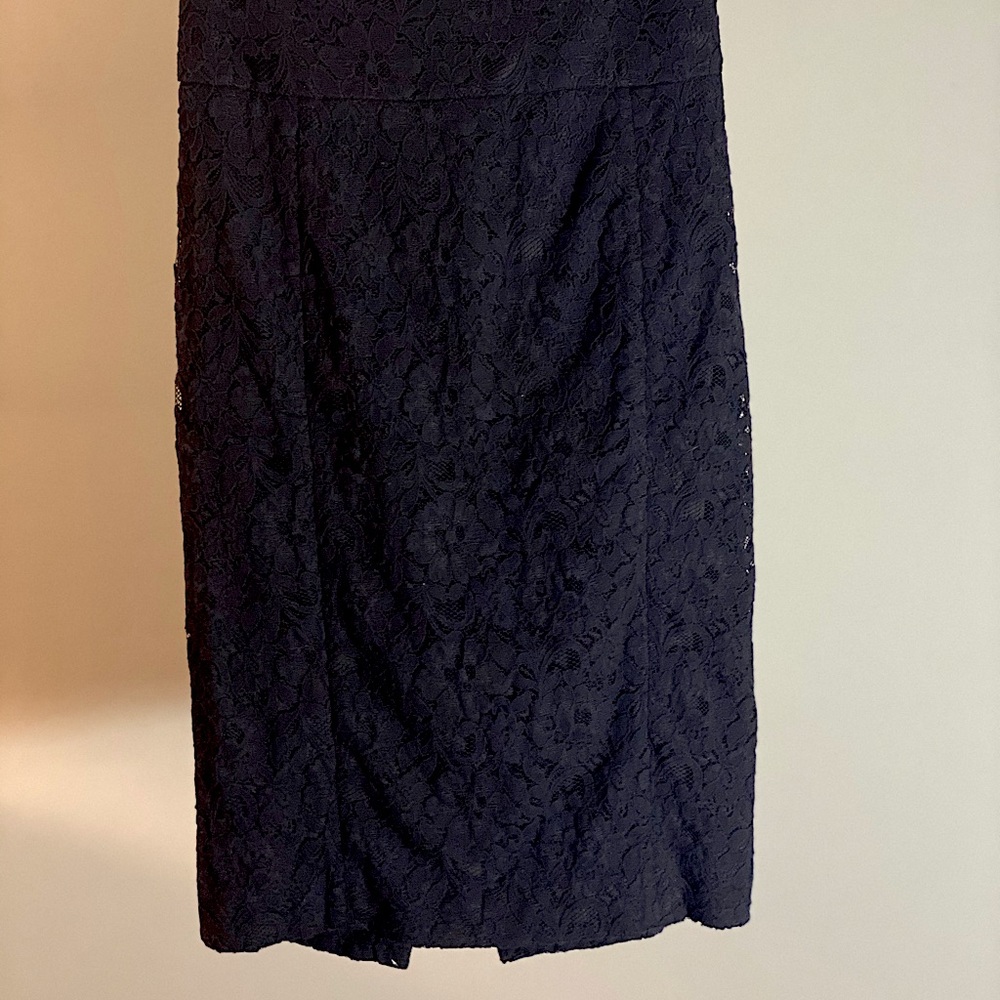 Black lace pencil skirt